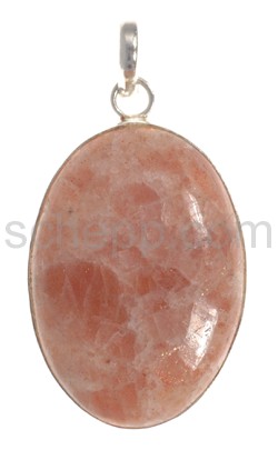 Pendant, oligoclase/sunstone, oval