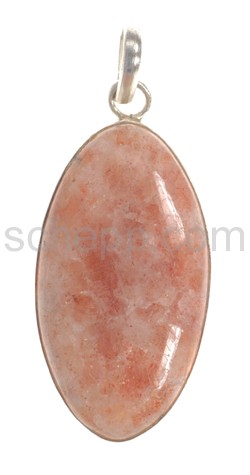 Pendant, oligoclase/sunstone, oval