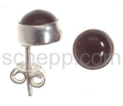 Ohrstecker, Onyx, rund