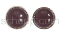 Ear studs, onyx, round