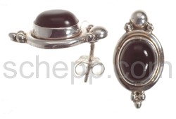Ohrstecker, Onyx, oval