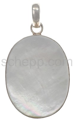 Pendant, mother-of-pearl shell, oval