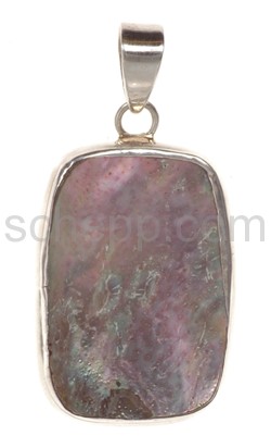 Pendant, mother-of-pearl shell, rectangular