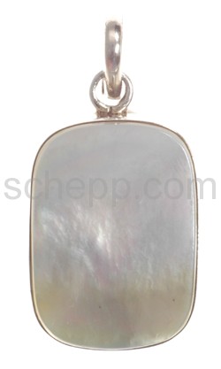 Pendant, mother-of-pearl shell, rectangular