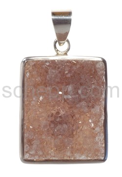 Pendant, quartz-druse, rectangular