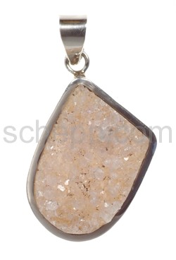 Pendant, quartz-druse, rounded