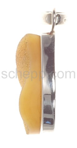 Anhnger, Quarz-Druse, gelb gefrbt, Tropfenform