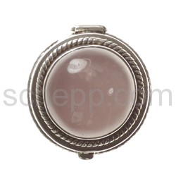 Pillendose mit Rosenquarz, groß (2,4 cm hoch)
