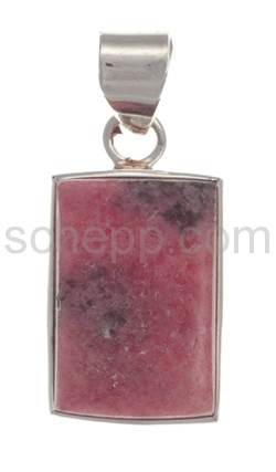 Pendant, ruby, rectangular