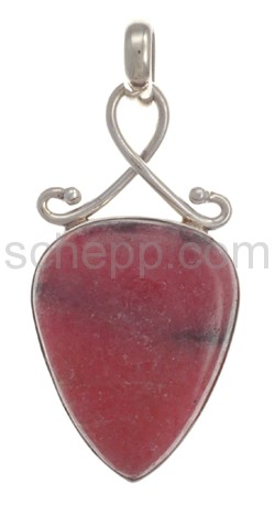 Pendant, ruby, drop shape