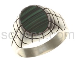 Siegelring mit Malachit, oval