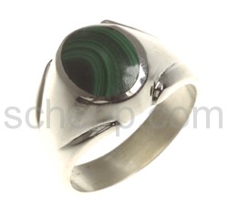 Siegelring mit Malachit, oval
