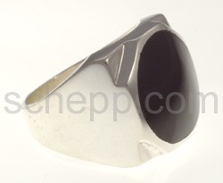 Siegelring mit Onyx, rund