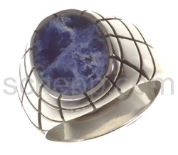 Seal ring with sodalite, oval