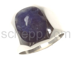 Seal ring with sodalite, oval