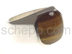 Seal ring with tiger\s eye, square