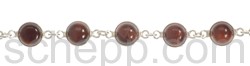 Link bracelet, tiger\s eyes, cabochon cut