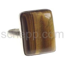 Ring with tiger\s eye, rectangular