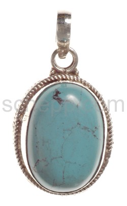 Pendant, turquoise, oval