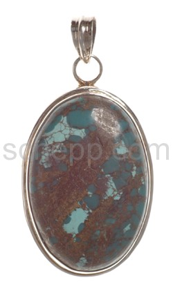 Pendant, turquoise, oval