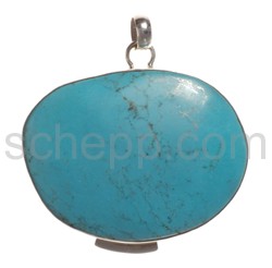 Pendant, turquoise, oval