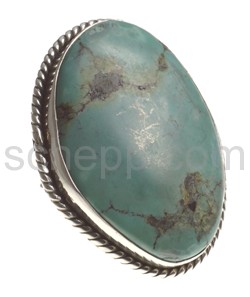 Ring mit Trkis, oval, gro