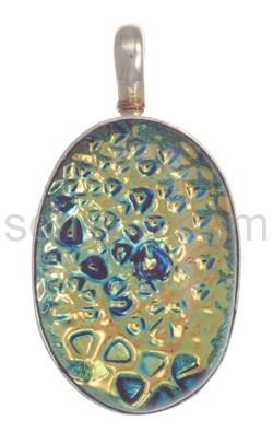 Anhänger, buntes Murano-Glas, oval