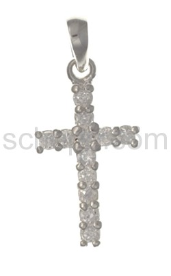 Pendant, cross with Zirconia