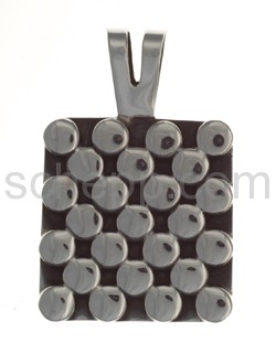 Pendant with silver plates, square