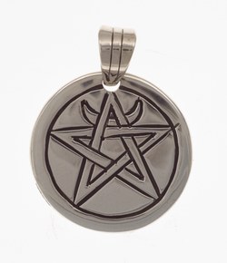 Amulet, pentagram with crescent moon