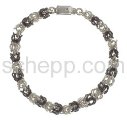 Armband, Schaumkette mit oxidiertem Silber