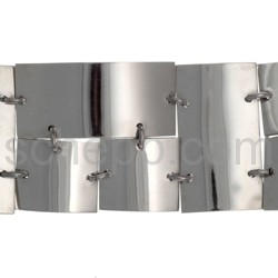 Link bracelet made of square silver plates