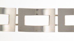 Link bracelet made of rectangular, broken silver plates