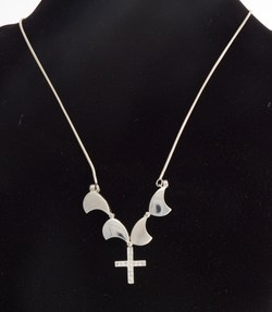 Kette mit Kreuzanhnger und Zirkonia, verwandelbar