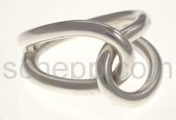 Ring made of silver wire, twisted