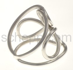 Ring aus Silberdraht, Knotenmuster, gro