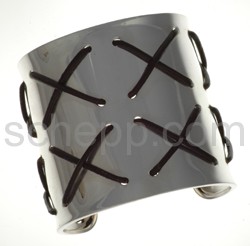 Bangle with leather strap