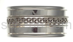 Armspange, geflochten, breit, mit Rand