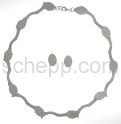 Set aus Gliederarmband und Ohrsteckern, synthetischer Trkis