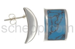 Set aus Gliederarmband und Ohrsteckern, synthetischer Trkis