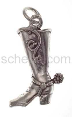 Anhnger, Cowboystiefel/Reiterstiefel mit Sporen