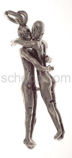 Anhnger, Paar in Umarmung, mit beweglichen Figuren