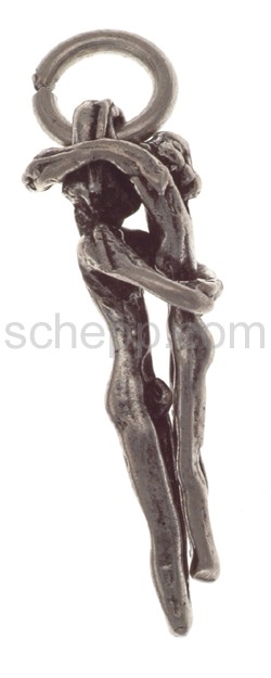 Pendant, embracing couple, with movable figures