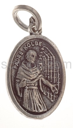 Amulett, Pater Kolbe/Padre Kolbe und Maria mit dem Christuskind