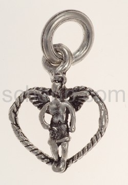 Pendant, angel in a heart