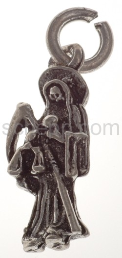 Pendant, death figure with sickle and scale, small