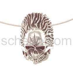 Anhnger, Totenschdel/Skull mit Flammen