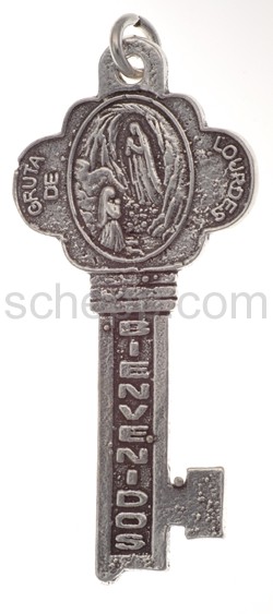 Amulett mit Maria/Lourdesgrotte in Form eines Schlssels