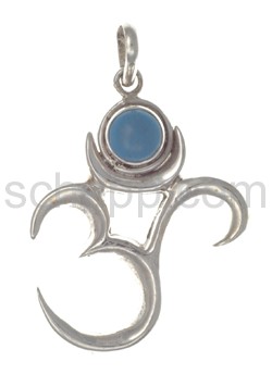 Pendant Om-sign, turquoise inlay