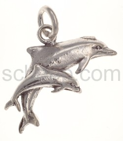 Pendant, large and small dolphin